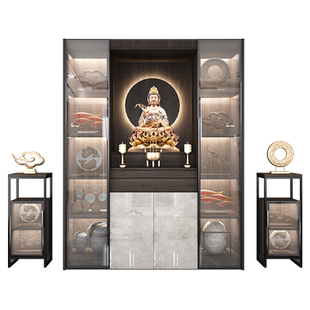 佛龛供桌佛台家用现代风格实木神龛立柜财神爷供奉桌摆放柜神台柜