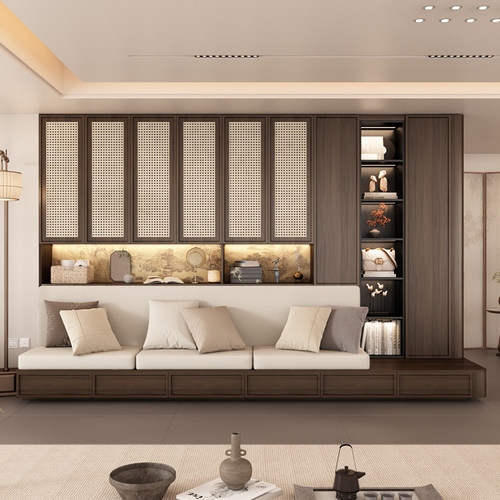宋氏美学客厅卡座书柜