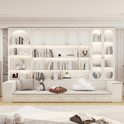 板材升级enf书柜带卡座一体定制