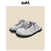 女2026春夏通勤勃肯一脚蹬包头凉拖鞋 SGIRL TWTW圆头厚底半拖鞋