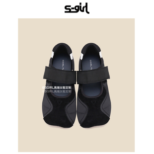 魔术贴轻便百搭休闲鞋 女2026新款 TWTW苹果头芭蕾风玛丽珍鞋 SGIRL