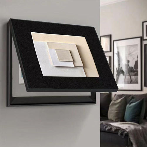 极简黑白电表箱装饰画