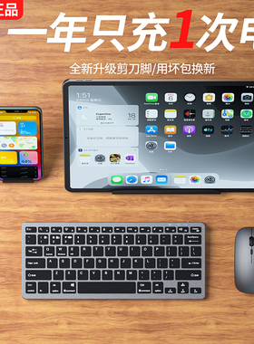 ipad蓝牙键盘无线妙控macbookPro便携式静音办公mini小型适用苹果iMac笔记本电脑平板Air键盘鼠标套装充电款
