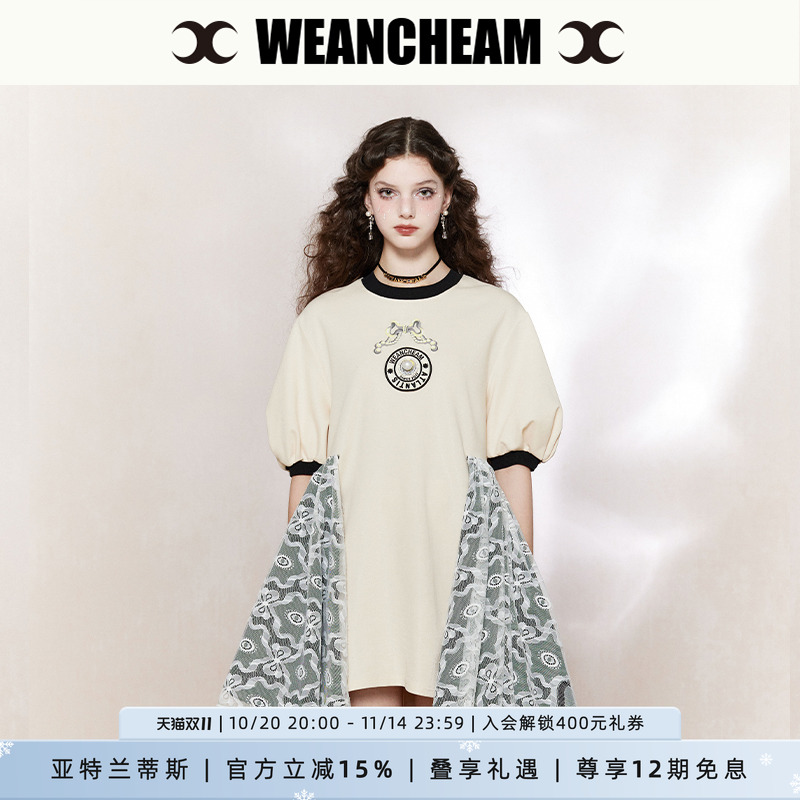 WEancheAM/未未姆蕾丝绑带连衣裙