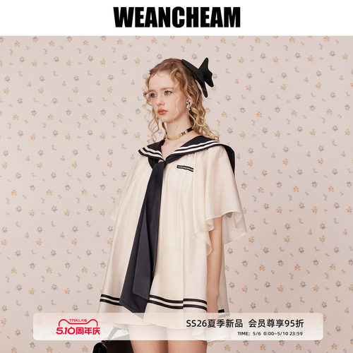 WEancheAM未未姆海军领连衣裙