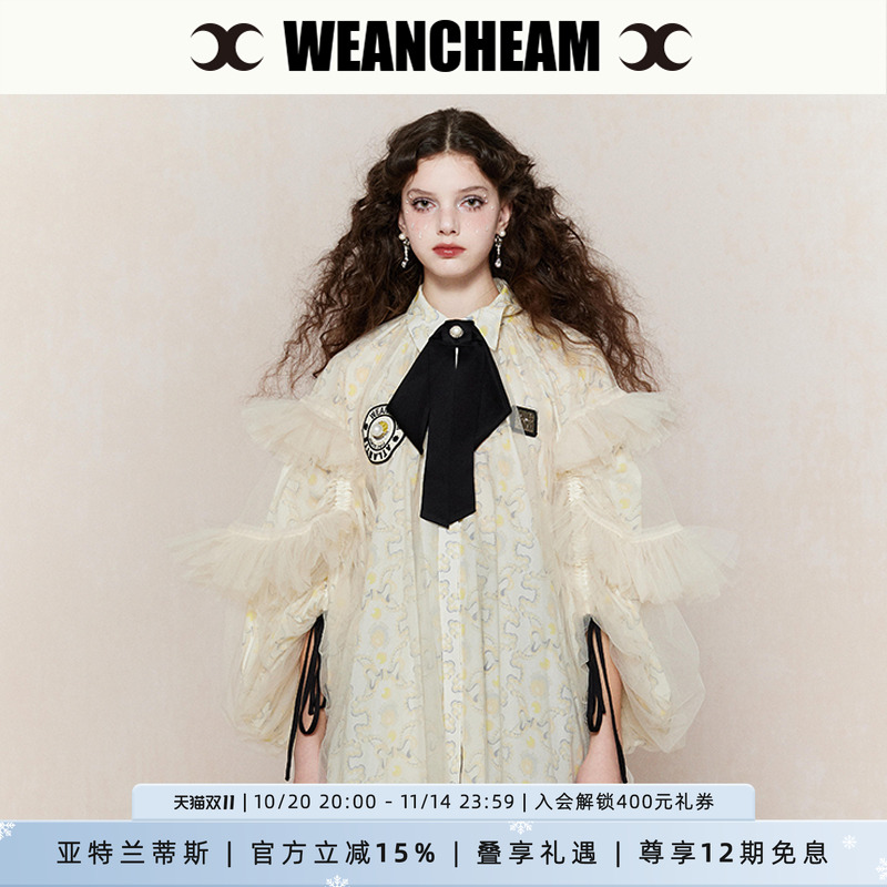 WEancheAM雪纺蓬蓬衬衫