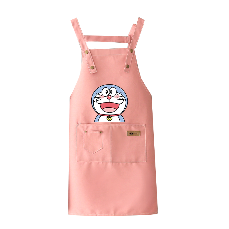定制印字帆布围裙女做饭画画奶茶男士专用工作服围腰上班日系卡通