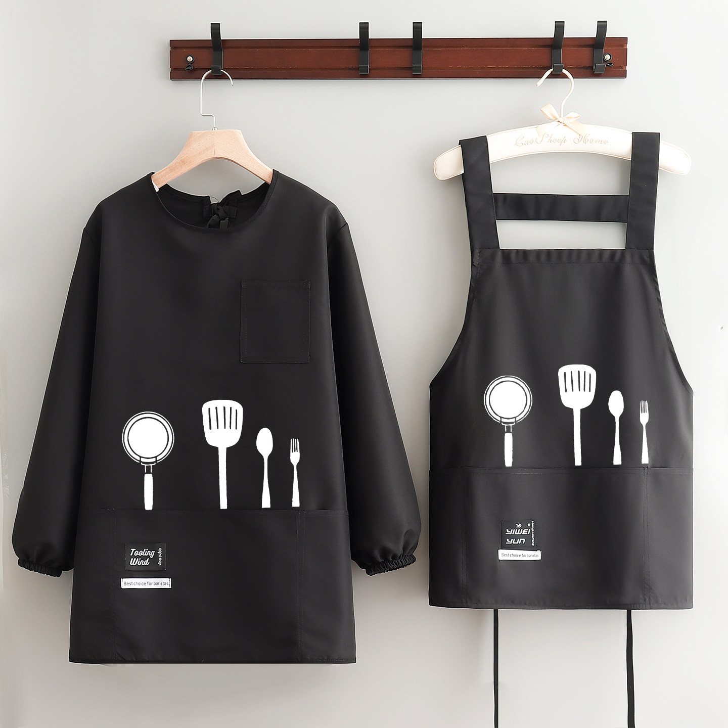 高档围裙女卡通厨房家用做饭防泼水围裙少女上班工作防油污工作服,家庭/个人清洁工具,围裙,淘宝优惠券,粉丝福利购,淘宝优惠卷