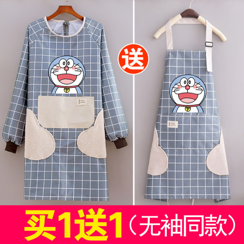 时尚防水厨房围裙大人罩衣长袖女可爱秋冬日系男上班工作定制印字 - 封面