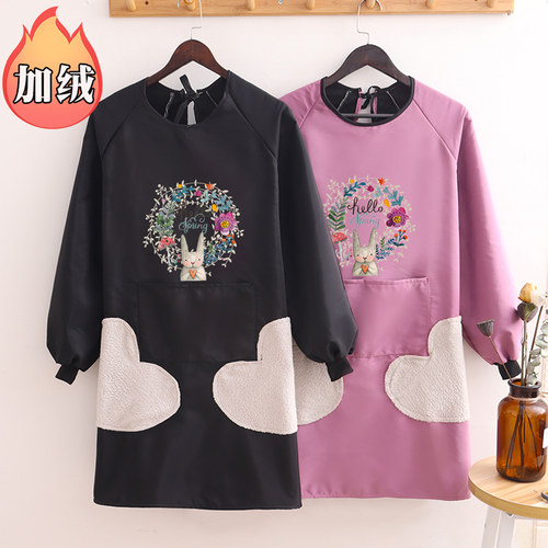 北欧风格围裙，秋冬新款加绒保暖