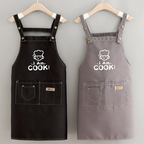 防油工作服上班定制印字女日式帆布奶茶