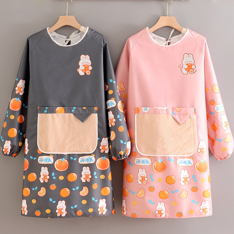 防水厨房做饭围裙女洋气新款日系家用可爱长袖罩衣秋冬工作服上班,家庭/个人清洁工具,围裙,淘宝优惠券,粉丝福利购,淘宝优惠卷