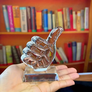 水晶“赞”奖杯，个性化感谢奖状雕像，家居装饰节日礼物，阳光捕