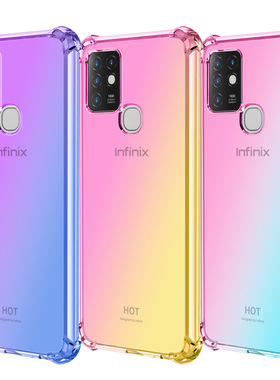适用于传音INFINIX Hot20 play手机壳Note12pro渐变Tecno系列四角防摔TPU