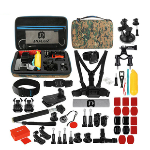 适用GoPro/大疆/Insta360配件套装53合1头戴胸带基座螺杆吸盘箱子