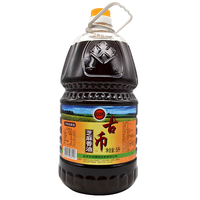 古币芝麻香油5L升批发大桶商用多买优惠凉拌调味品烹饪首农食品