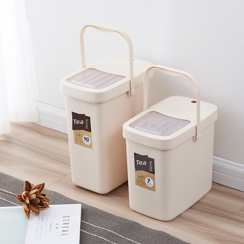 塑料茶渣桶茶桶公共茶室背包带盖过滤器排水垃圾桶茶道具卫生桶