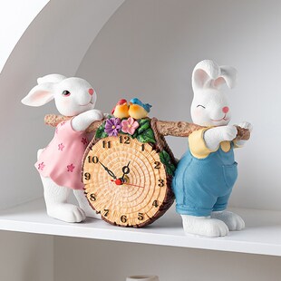 精选慧心巧聚台钟桌面座钟电视柜装饰钟表家居饰品卧室摆件装饰钟