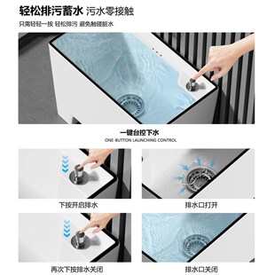 陶瓷家用阳台拖把池2023新款窄长黑边拖布池户外庭院超薄墩布池盆