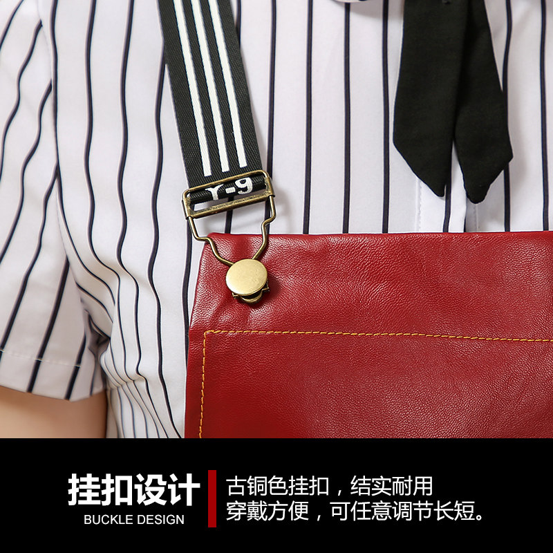 防水防油皮围裙定制logo印字餐厅家用耐磨厨房洗车水产专用工作服
