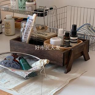 日式 好市民大发 复古木质家用浴室厨房桌面台面实用收纳架杂物ins