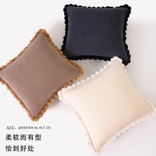 精选高端针织沙发抱枕套不含芯客厅靠垫轻奢高级感飘窗靠背圆形靠