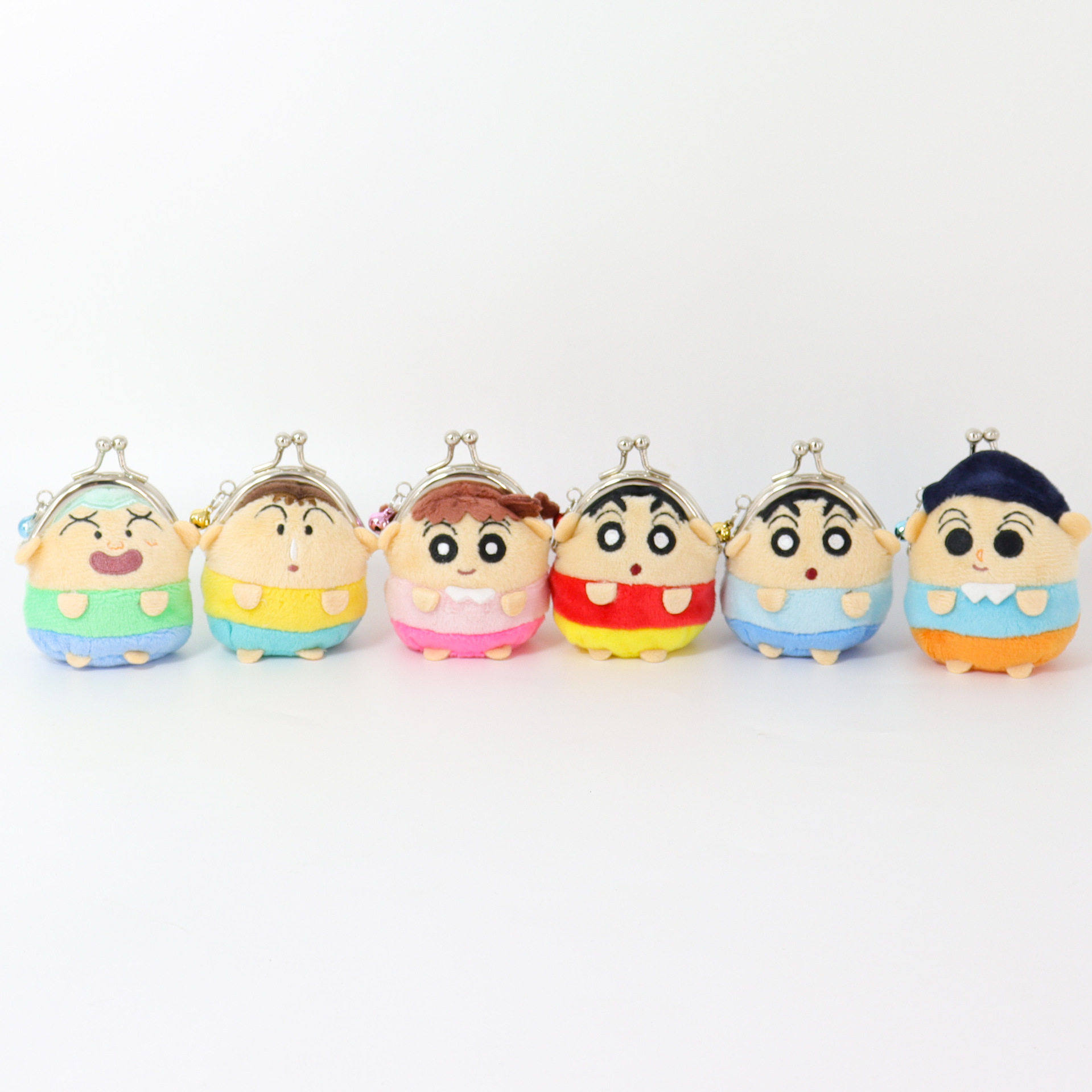 日系动漫蜡笔小新妮妮风向正男阿呆毛绒小夹扣硬币零钱包小挂件