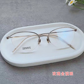 新款 猫眼超轻钛架眼镜女防蓝光多边形半框简约近视镜架 半框时尚