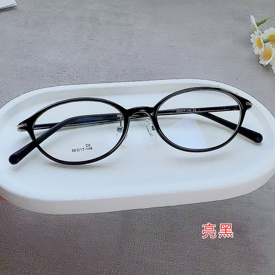 韩系书呆时尚玳瑁色椭圆眼镜架猫眼超轻塑钢近视窄镜框配高度架