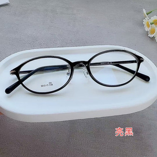 韩系书呆时尚 玳瑁色椭圆眼镜架猫眼超轻塑钢近视窄镜框配高度架