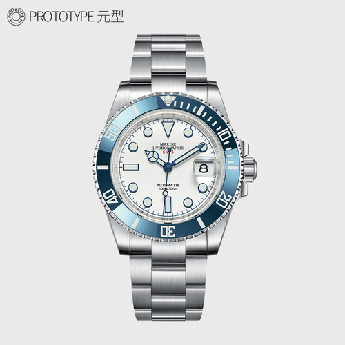 元型钢王三号潜水款海军水文勘测时计904钢P32三日链自动机芯