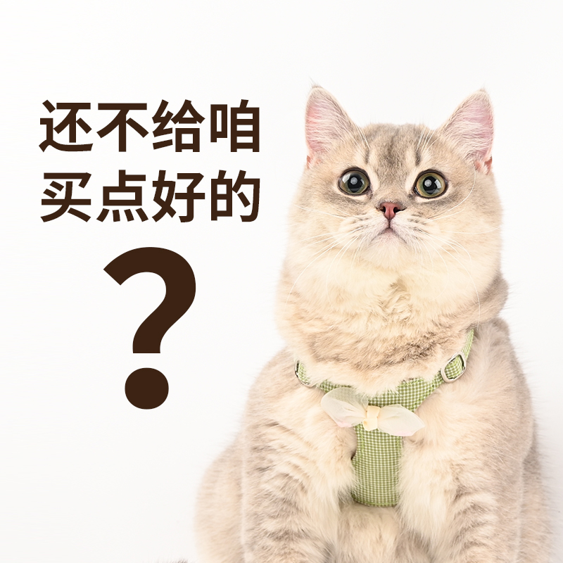 Puppytie猫咪牵引绳遛猫背心式猫猫胸背带猫绳可爱防挣脱宠物用品 宠物/宠物食品及用品 狗牵引绳 原图主图