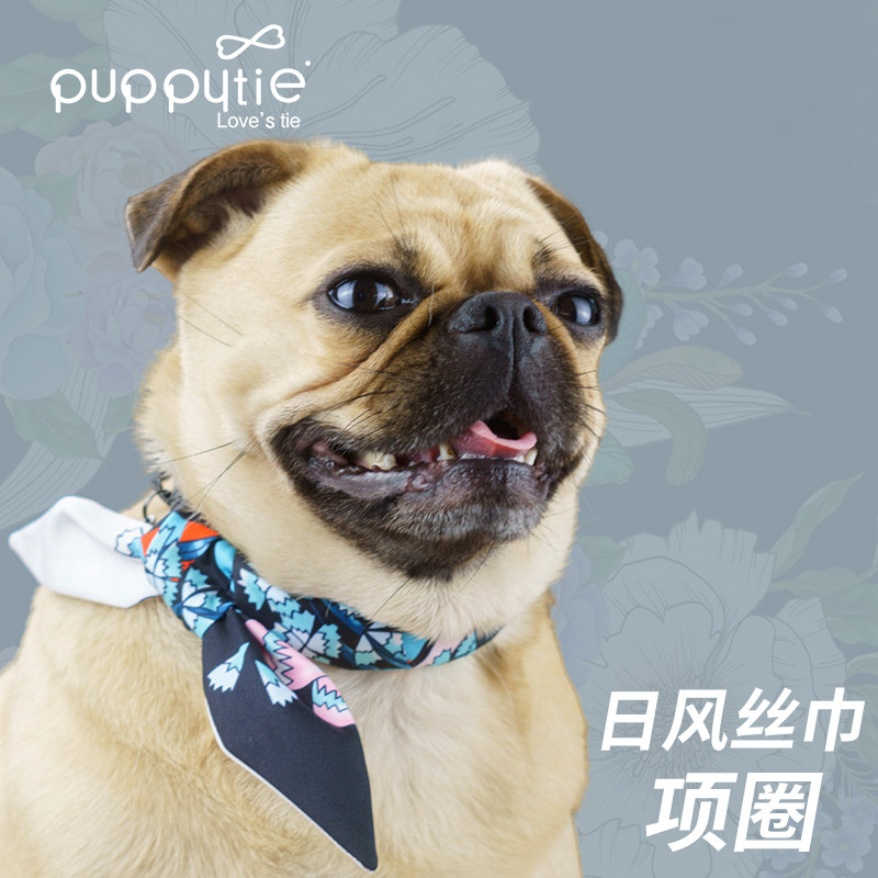 Puppytie狗狗遛狗项圈颈圈脖圈丝巾中型小型犬泰迪宠物饰品用品