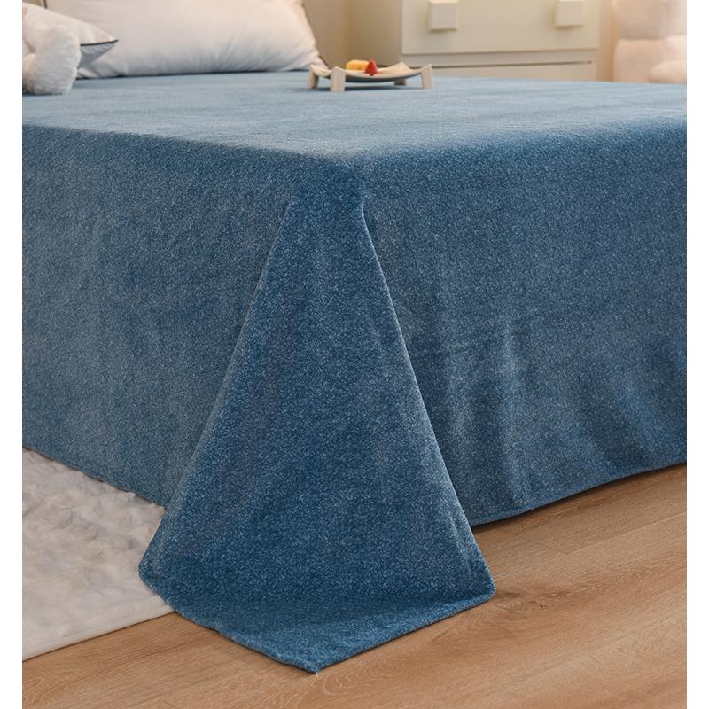 冬季加厚纯色牛奶绒床单床笠1.8米床双人加大2米定做榻榻米绒床单