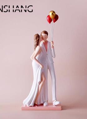 浪漫气球情侣摆件家居装饰婚房摆设创意结婚礼物精美礼盒装