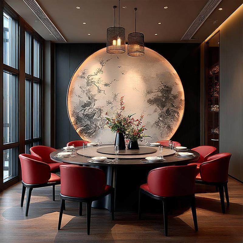 酒店餐桌大圆桌电动岩板转盘实木15人20人饭店饭厅包厢商用2米3米,商业/办公家具,酒店桌椅,淘宝优惠券,粉丝福利购,淘宝优惠卷