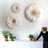 一枚阳光 画卧室客厅沙发背景墙民宿装 ins风羽毛壁饰玄关装 饰画