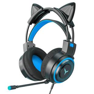 电脑耳机有线游戏台式 锐蚁G70头戴式 笔记本粉色猫耳朵带耳麦网吧