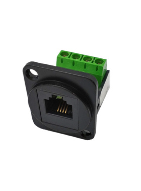 RJ12 6P6C RJ11电话插座 前后双母头 面板固定安装4P4C电话转接头