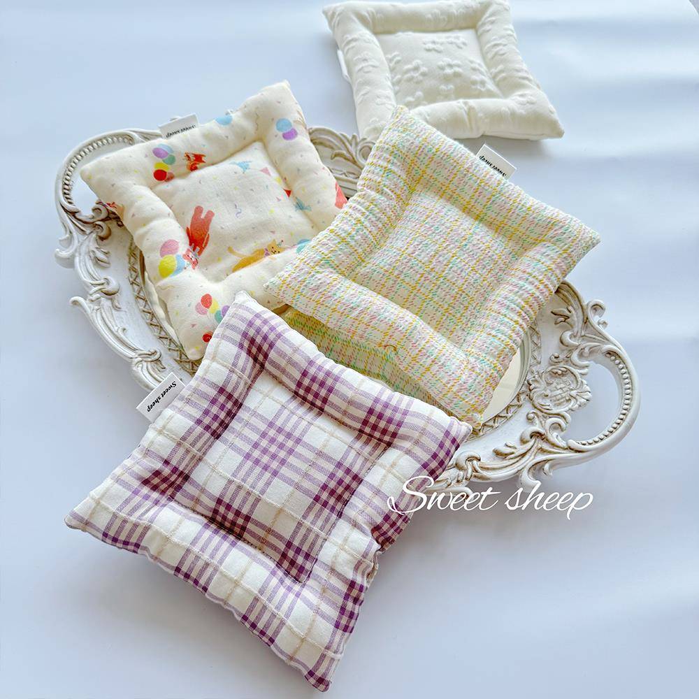 ins风博主同款格纹杯垫高颜值出卡摆拍道具棉麻夹棉隔热茶杯垫子