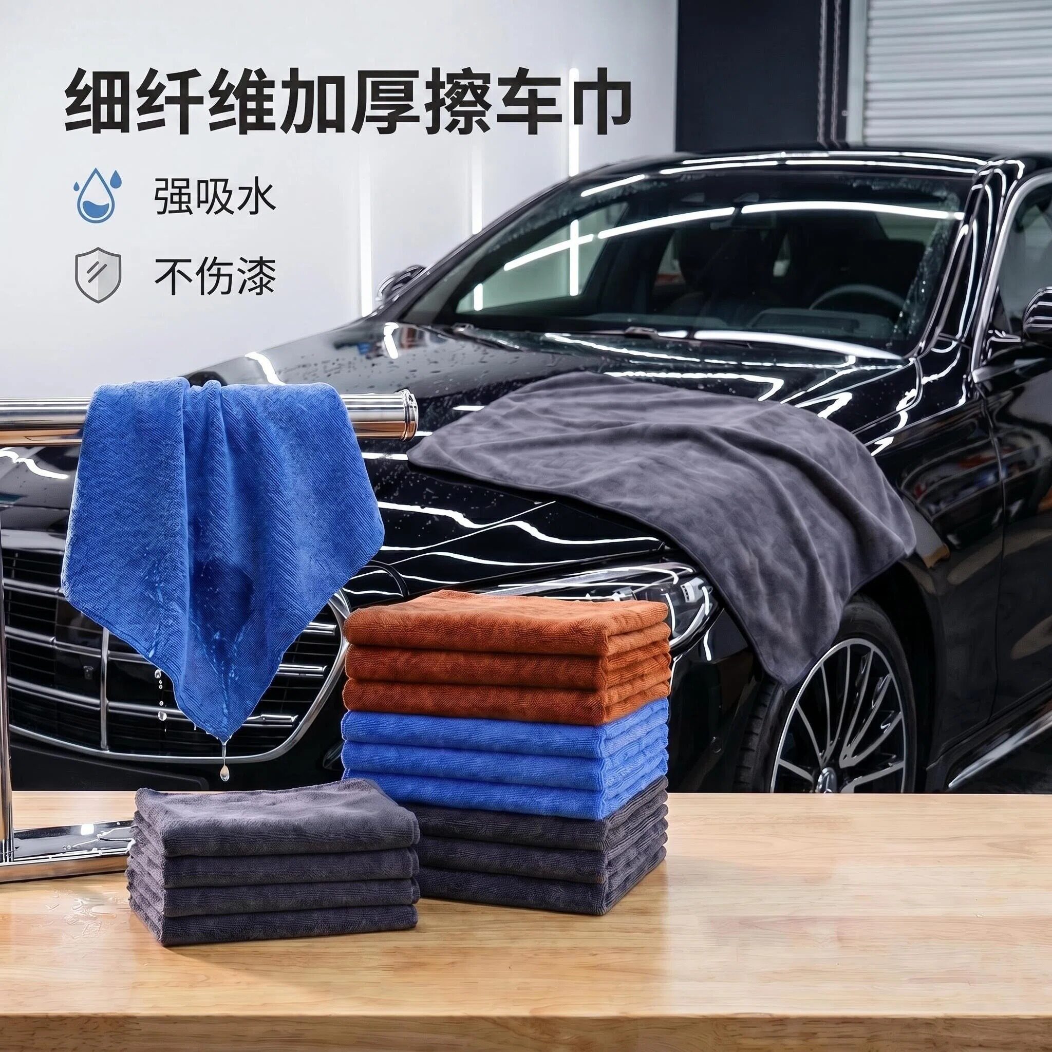 加厚洗车毛巾吸水不易掉毛擦车巾