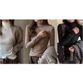 2025秋冬新款 保暖半高领内搭打底女可外穿长袖 t恤设计高级感上衣