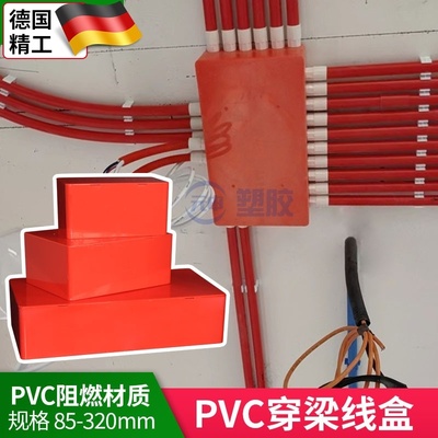 pvc过梁盒神器红白色过路盒 阻燃塑料明装布线箱过线盒塑料明装盒