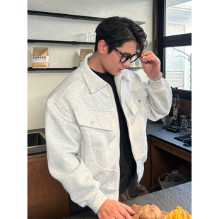 TTYM春秋美式解构廓形中性风开衫卫衣男潮牌高级感纯色通勤外套男