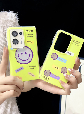 适用oppofindn2手机壳二代折叠屏findn2新款oppo男find女n2绿色笑脸oppofandn2超薄防摔oppon2保护套0pp0外壳