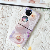 折叠屏pokets保护套BAL 适用华为P50Pocket手机壳pockets宝盒s复古花朵p0cket时尚 poket新款 AL00女pock小清新