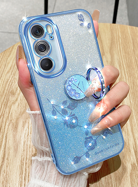 适用moto摩托罗拉x30手机壳S30水钻edges30冠军版edgex硅胶motox电镀motos闪粉eages保护套EDGE女款motoedges