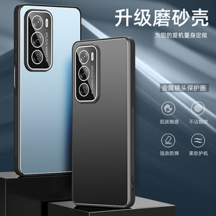 适用opporeno12手机壳新款reno12pro保护套ren012pr0金属磨砂reon12por自带镜头膜PJW全包0pp0散热PJV110外壳