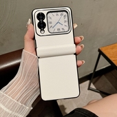 适用华为novaflip手机壳新款 novafilp小折叠屏nova荔枝纹flip皮革noma带中轴noveflip保护套navoflip铰链全包