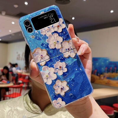 适用三星zflip4花纹手机壳